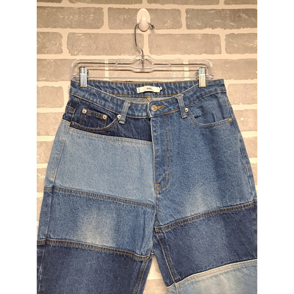 AKIRA High Rise Patchwork Jeans - Blue - Picture 3 of 8